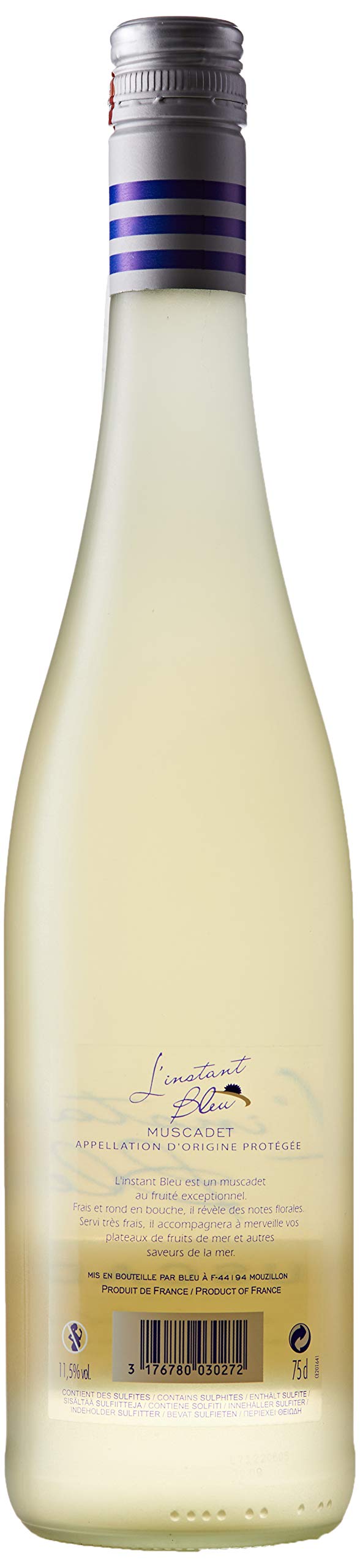 L'Instant Bleu - Vin Blanc de Loire, AOP Muscadet, frais et aromatique (6 x 0,75 L)