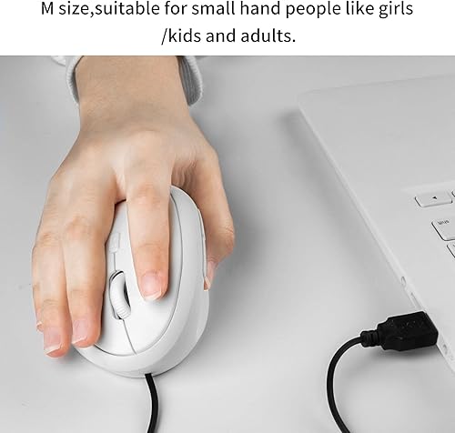 Miniatura 4 de Sokelinn-six Mouse vertical con cable, mouse ergonómico para juegos de mano derecha 800 1200 1600 DPI ajustable, muñeca óptica USB, ratones