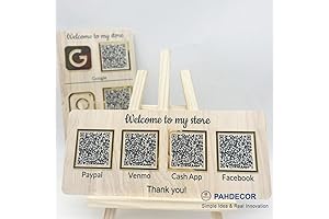 Personalized Custom Engraved Wooden Multi QR Code Signs