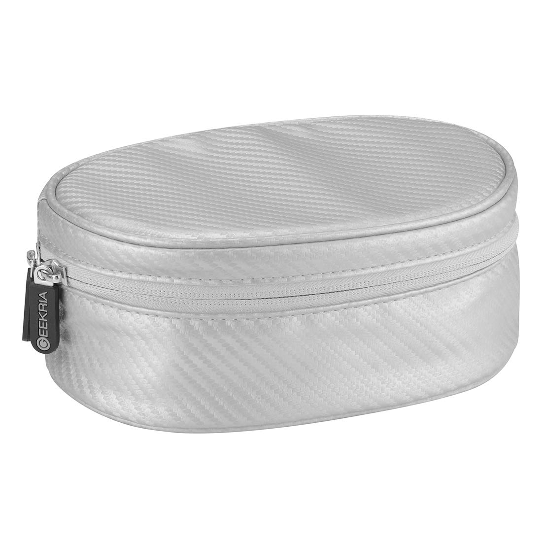 Geekria Controller Travel Case - Waterproof Pouch For PS5, PS4, Xbox, Switch Pro (Silver)