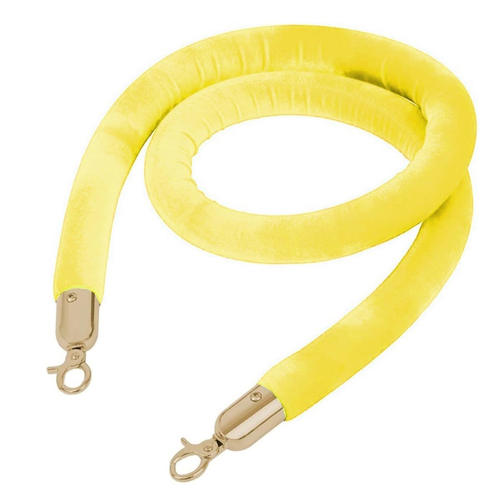 GLDYTVF Premium Rope Barrier Stand with Polished SnapsBlack Stanchion Queue (Yellow Gold 3.4m/11ft) Ideal for Event Crowd Control & Safety Durable & Stylish Design