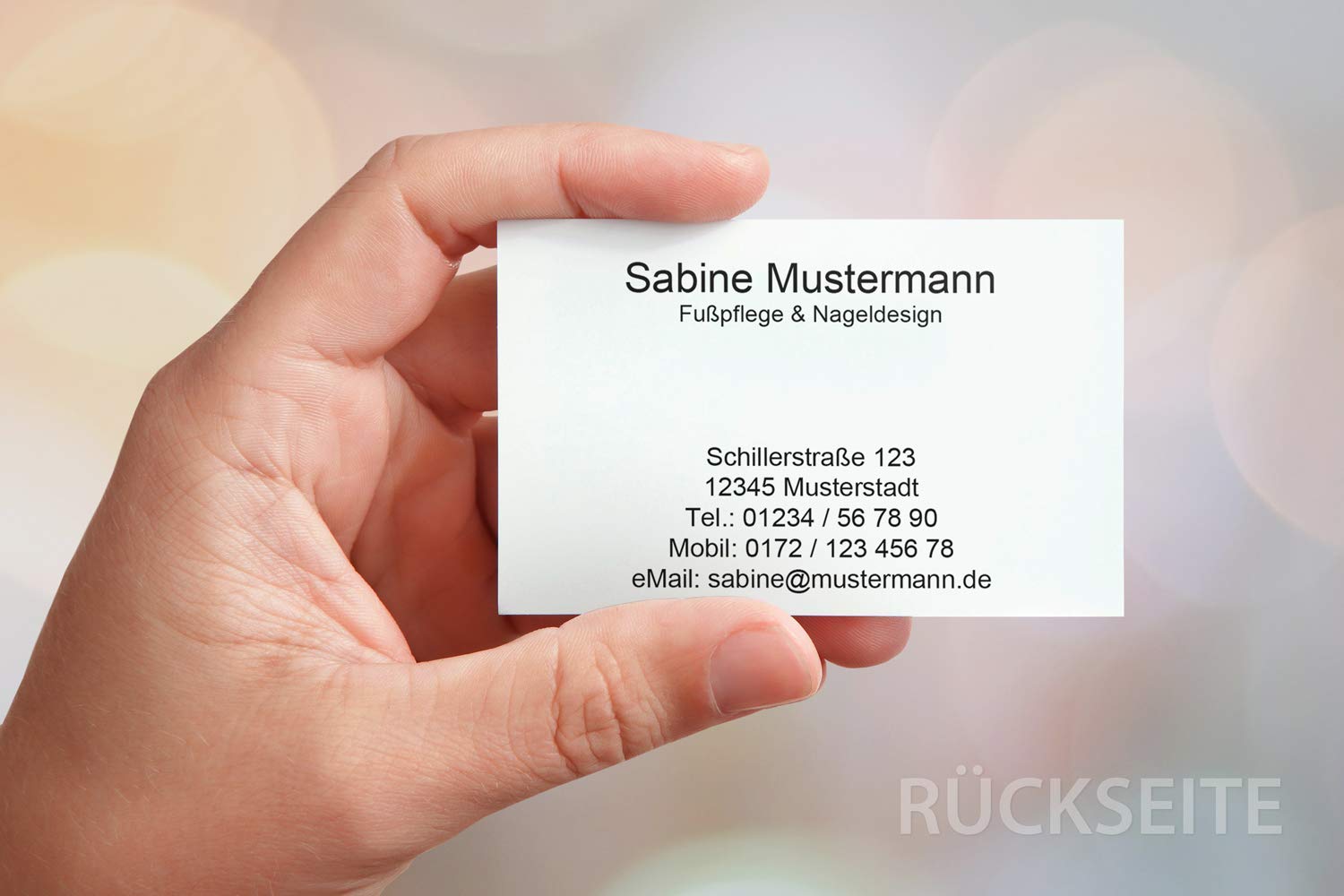 1000 Visitenkarten für Fußpflege Pediküre Nageldesign Nagelstudio - 400g Bilderdruck matt