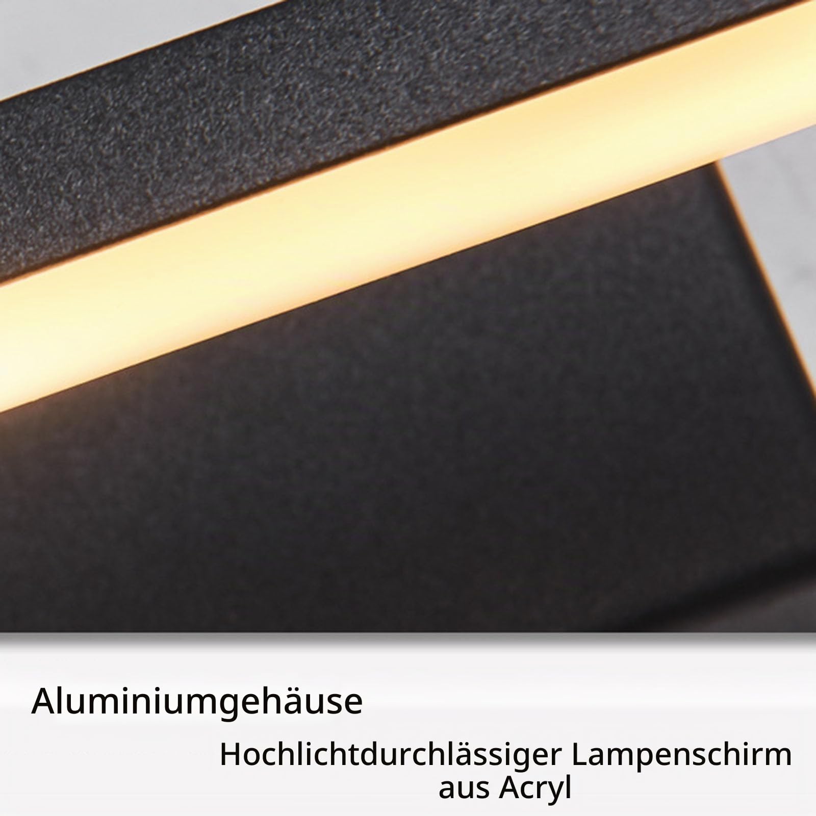 Innen Spiegellampen für Das Bad Wasserdicht Wandbeleuchtung Metall Moderne LED Wandleuchte Rechteck Aluminium Hintergrund Wandlampe FüR Schrank Badezimmer Leseleuchte (Schwarz + Warmes Licht,100cm)