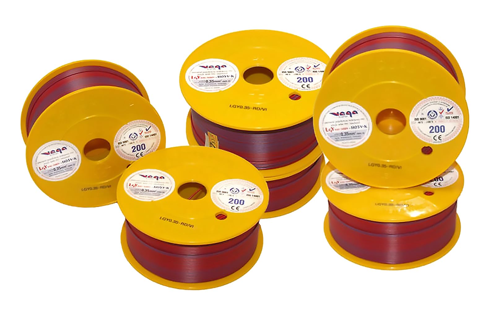 Przewód pojedynczy LGY/ H05V- K 0,35 mm2 200 m Kolor: czerwony/fioletowy