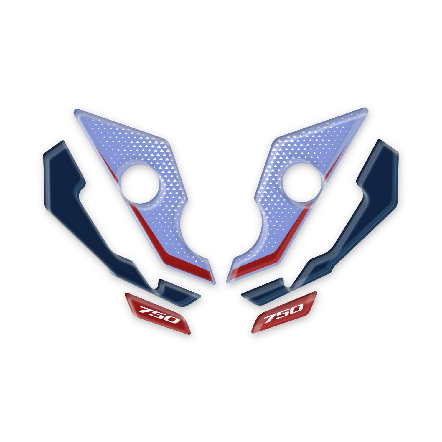 Autocollants battus en résine 3D compatibles avec Honda TRANSALP XL750 ADB-017 (Ross White)