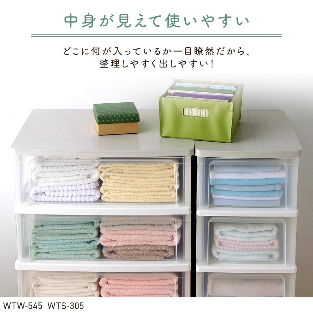 Amazon｜アイリスオーヤマ チェスト 木天板 5段 幅32.4 ホワイト WTS