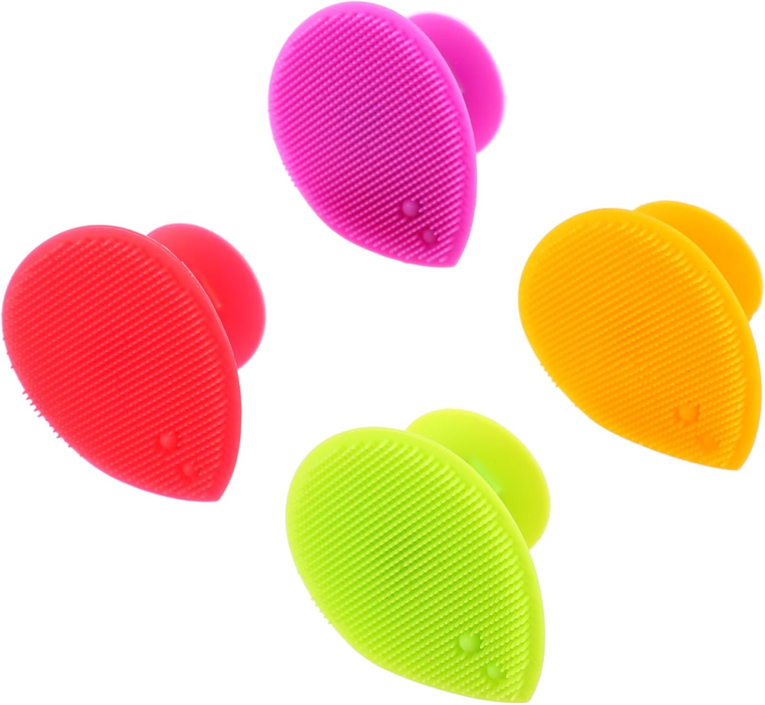 4Pcs Silicone Facial Cleansing Brush Deep Cleaning Handheld Face Scrubber for Women and Portable Massage Tool Safe Healthy Material