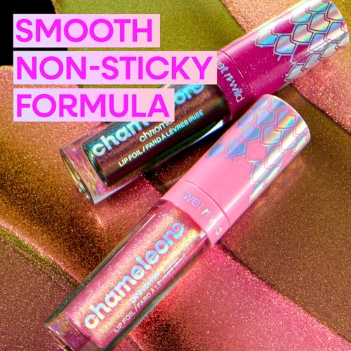 Wet n Wild Chameleon Chrome Lip Foil, Brillo de Labios Intenso que Refleja la Luz, Acabado Iridiscente para un Brillo Multidimensional, Fórmula Suave y no Pegajosa, Halo's Way - imagen 4