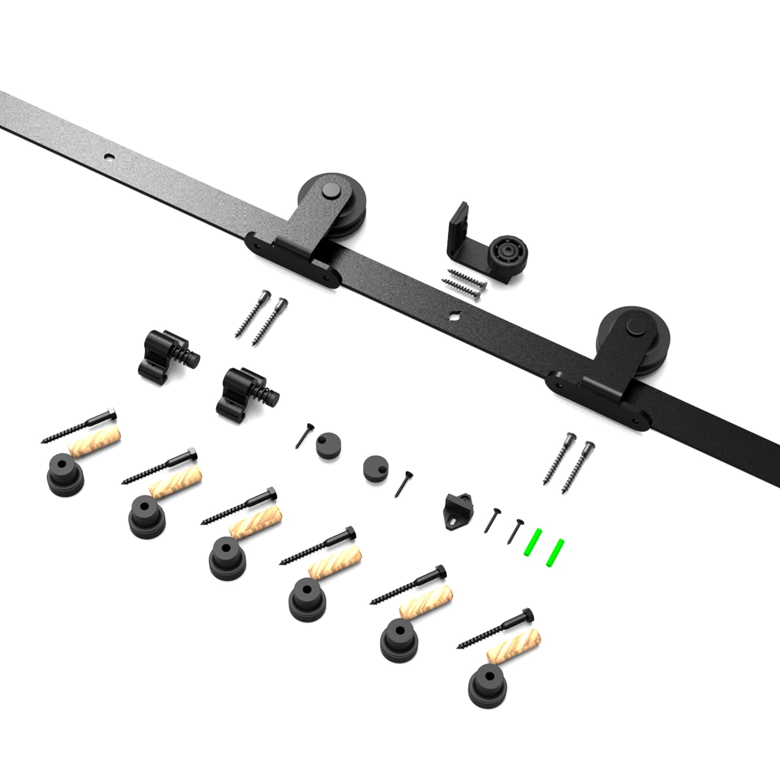 173 cm (5,5 pieds) Ferrure pour porte coulissante Kit d'accessoires pour portes coulissantes, contient un guide de sol réglable