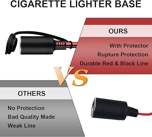Miniatura 3 de WFPOWER Enchufe de cable de extensión de 12 V24 V con abrazadera de batería, clips de cocodrilo de batería de 16 AWG, abrazadera de clip a enchufe