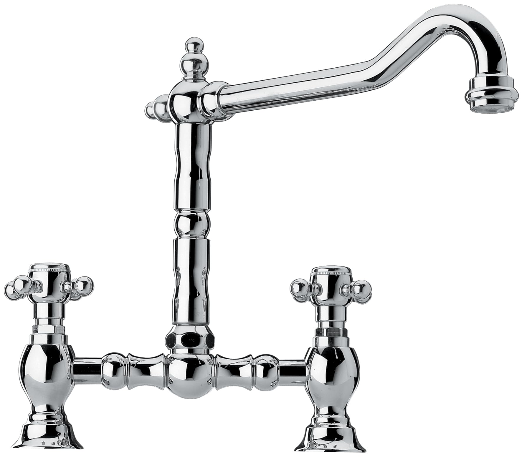 Piralla Baroq Chrome Bridge Tap Swivel Spout