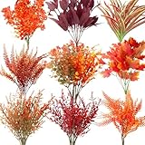 Plantes d'automne, 10 Pièces Artificielles Fleurs, Bouquet Automne, Automne Fleur Artific...