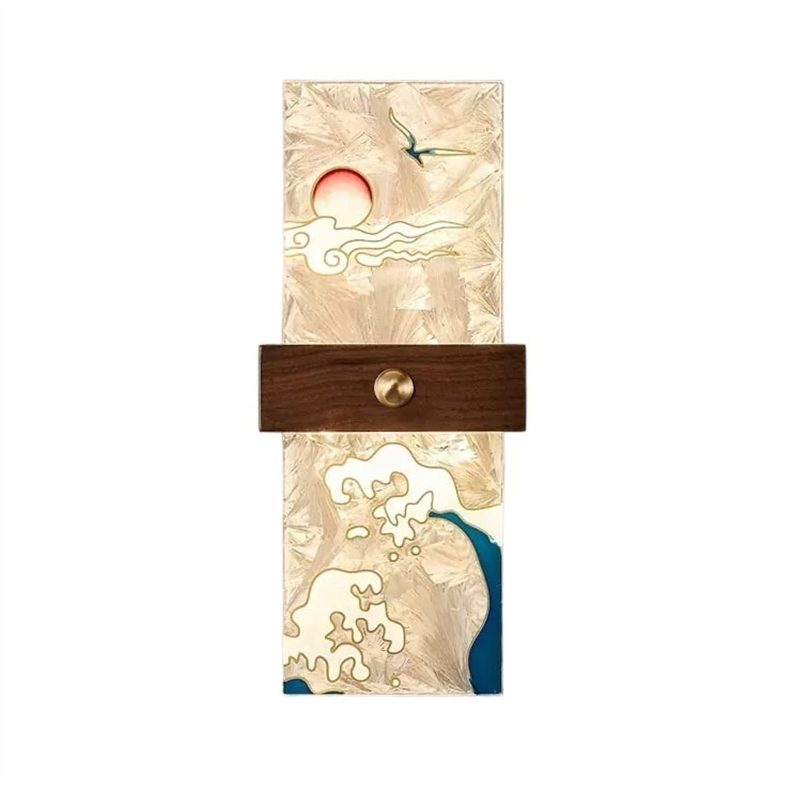 ZENY896V Bedroom Creative Wooden Bedroom, Bedside Lamp Living Room Hallway Decorative Lighting Background Wall Wall Sconce(Small)