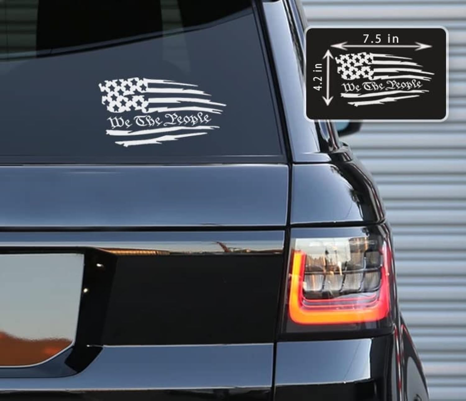 We The People Vinyl Decals Stickers for Cars, Van, Trucks, Laptop (White, 7.5" x 4.2")