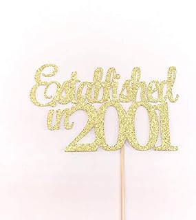 Atelier Elegance Established in 2001 Cake Topper, 20th Birthday Cake Topper, 20th Anniversary Topper