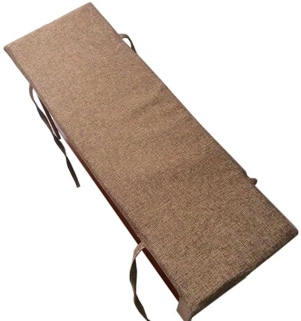 AORUIGarden Bench Cushion with Tie, Non-Slip Swing 2 3 Seater Pad Replacement Soft Mat, Washable Outdoor Indoor Lounger Chair Pads with Zipper,Brown,100x35cm