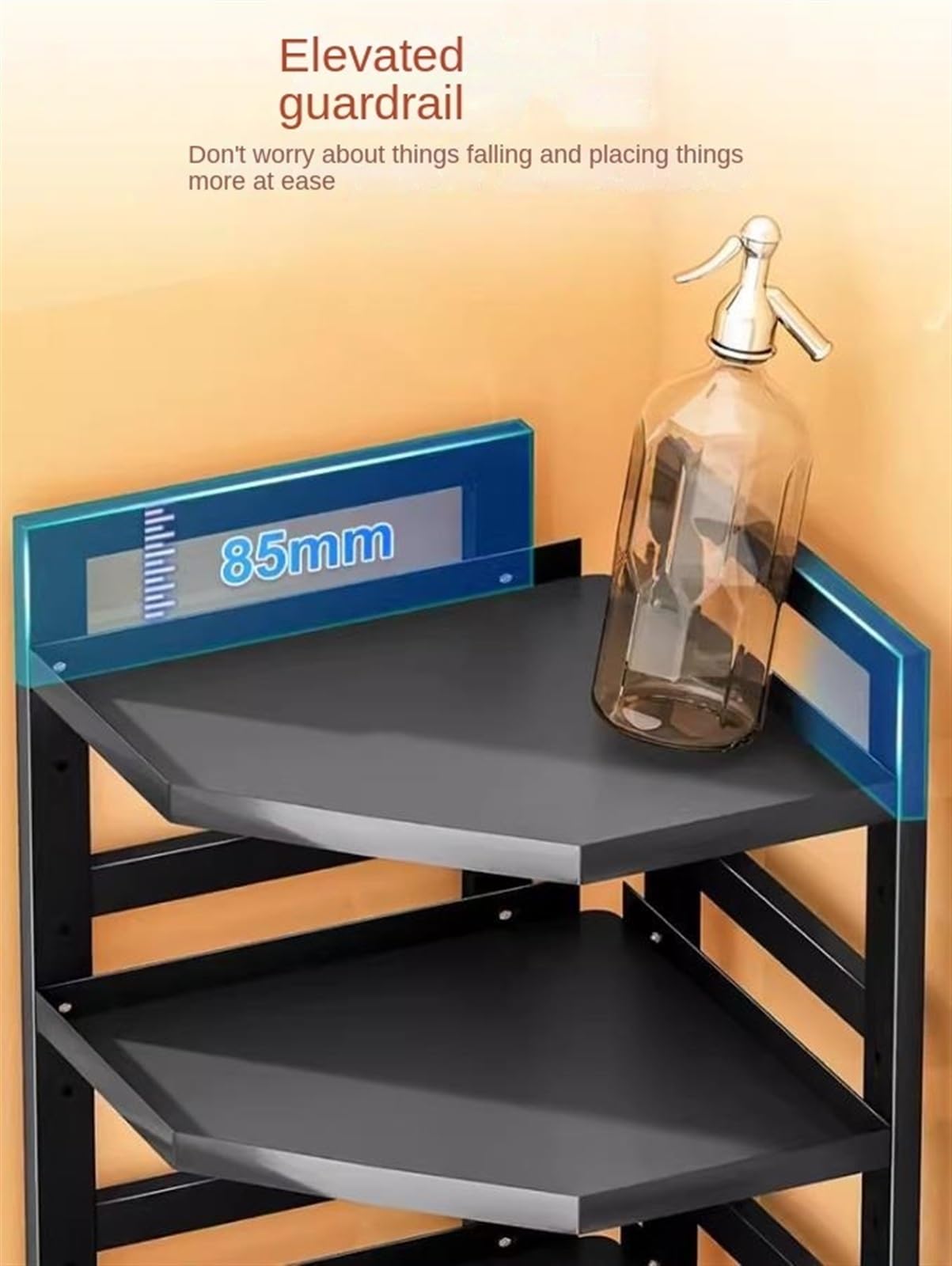 Scaffale ad Angolo, Scaffale Angolare A 6 Ripiani In Acciaio Al Carbonio Per Pentole Da Cucina, Supporto Per Cucina, Bagno, Soggiorno Scaffale Multiuso Portavasi