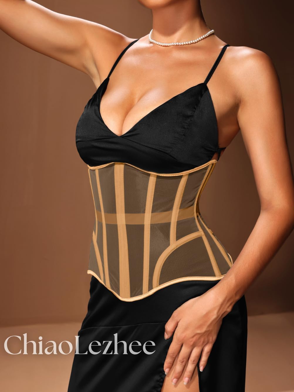 Women's Mesh Underbust Corset, 20-Bone Lightweight Hourglass Waist Cincher, Shapewear for Under Dresses & Outfits - Image 7