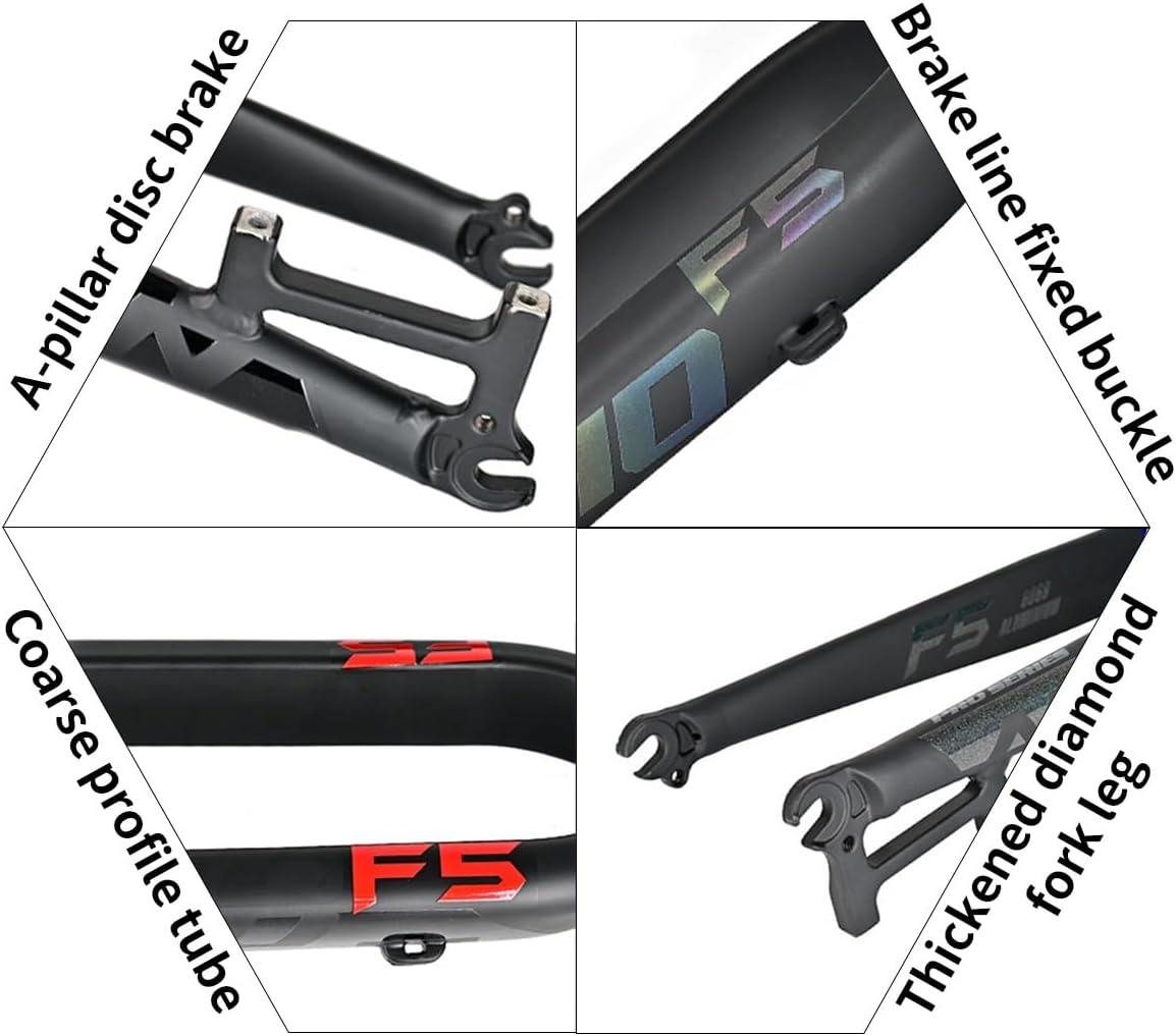 Aluminum Alloy Mountain Bikes Rigid Fork 26" 27.5" 29" Universal 1-1/8'' Straight 1-1/2" Tapered Bikes Fork Disc Brake Bike Front Fork Quick Release 9 * 100mm(Tapered,27.5in)