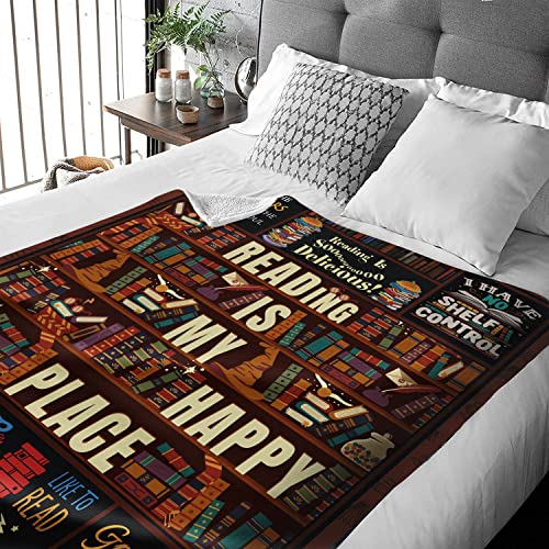 Book Lovers Gifts Reading Blanket, Gifts For Book Lovers Women, Best Gifts For Bookworm, Book Club Gifts/Bookish Gifts/Librarian Gifts/Literary Gifts For Book Lovers, Book Lovers Throw Blanket 60"X50" #TOP1