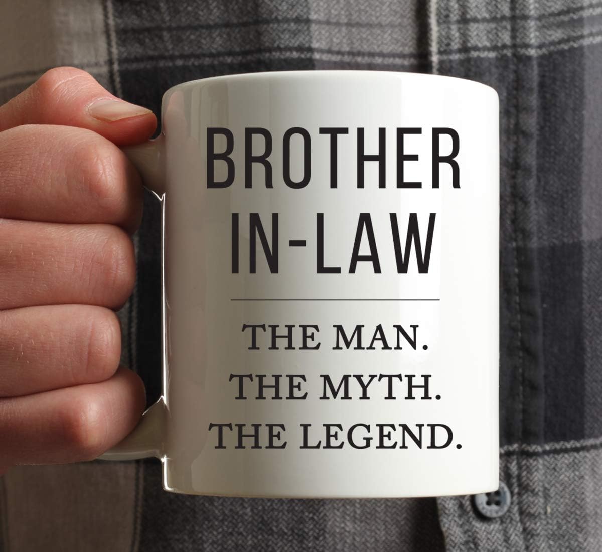 Andaz Press Funny Father's Day Grandpa 11oz. Coffee Mug Gag Gift, Brother in Law The Man The Myth The Legend, 1-Pack, for Christmas Birthday Present Ideas