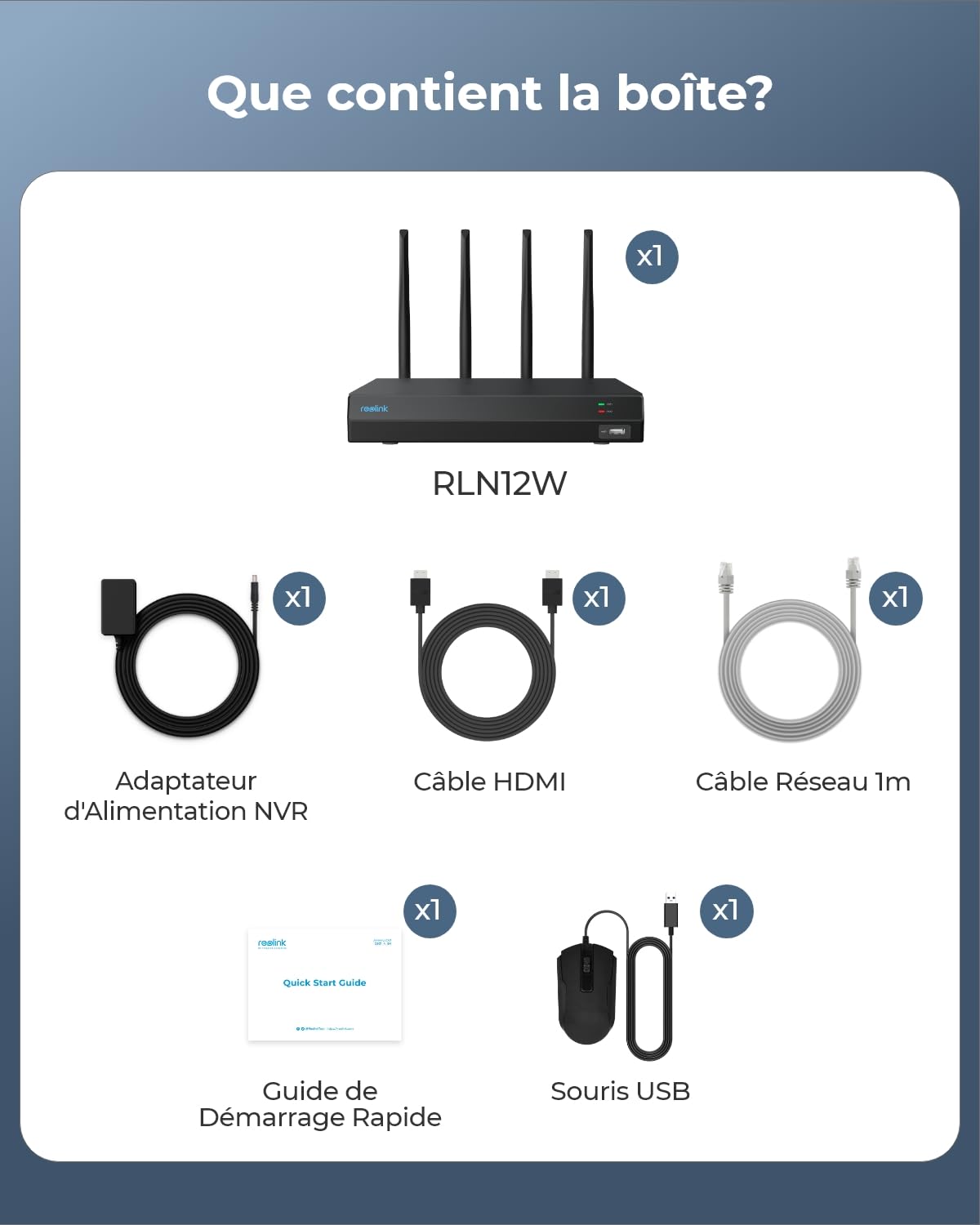 Reolink NVR WiFi 6 4K de 12 Canales con HDD de 2TB, grabación 24/7, H.265, Acceso por App y Compatible con cámaras (Excepto cámaras 4G con batería). RLN12W Negro (Reacondicionado)