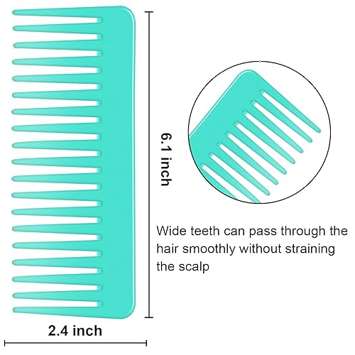 Miniatura 2 de Peine de dientes anchos y peine desenredante de cabello grande para cabello largo, rizado, cabello mojado, peine desenredante sin mango, peine para