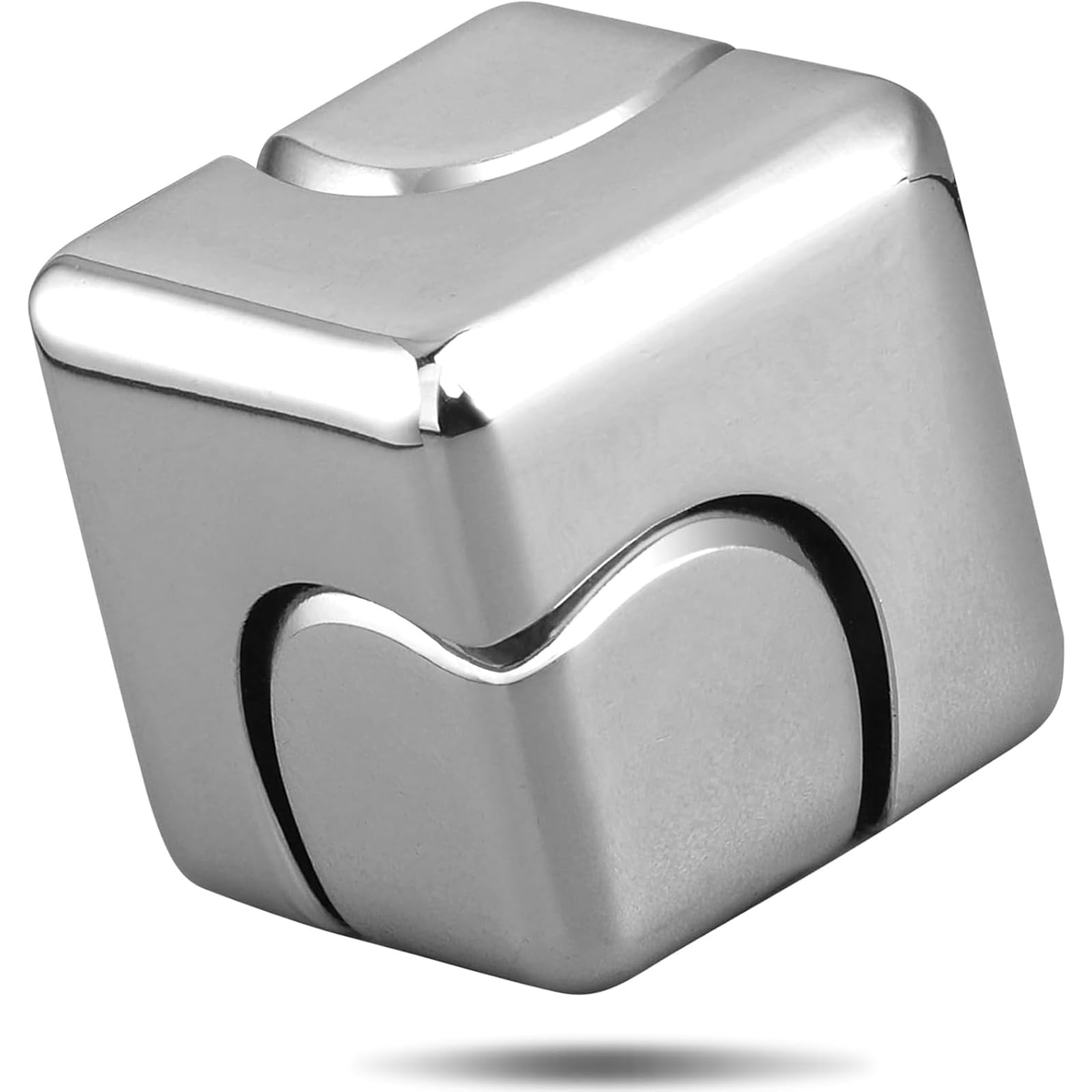 Fidget Toys for Adults, Stress Relief Toys Adults, Square Fidget Cube, Infinity Cube Fidget Toy, Portable Metal Fidget for Adults (Silvery)-image-11