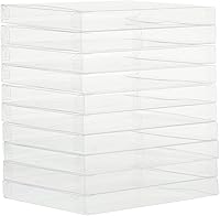 Vista 8 de Juvale Cajas para tarjetas, 4.5 x 5.9 pulgadas, transparentes, paquete de 50, almacenamiento A2 con bisagras, embalaje de tarjetas y organizador
