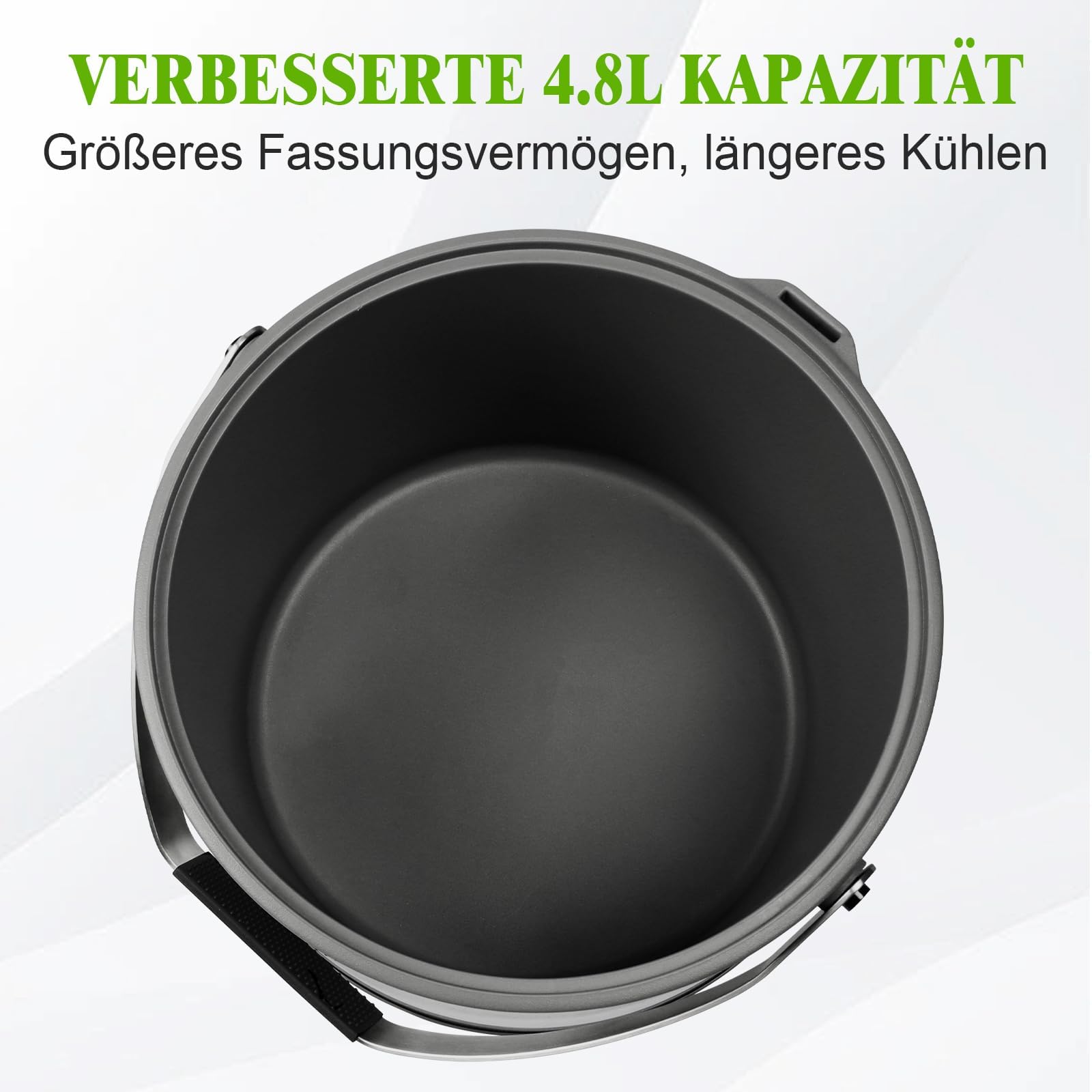 Contenitore per cubetti di ghiaccio da 4,8 l, con coperchio e pala, in acciaio inox, senza BPA, a doppia parete, per cocktail bar e feste