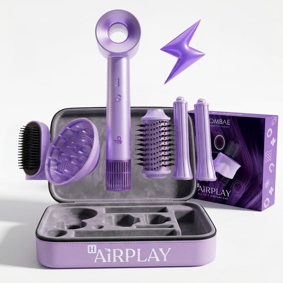 Bombae Airplay 7-in-1 Pro Multistyler | 11000RPM High-Speed Hair Styler with Smart Heat Technology for no Heat Damage | Dryer, Diffuser, Curling Barrels & Styling Brushes | 4 Temperature & 3 Speed Modes| Auto Shut-Off | 360° Swivel Cord-image-23