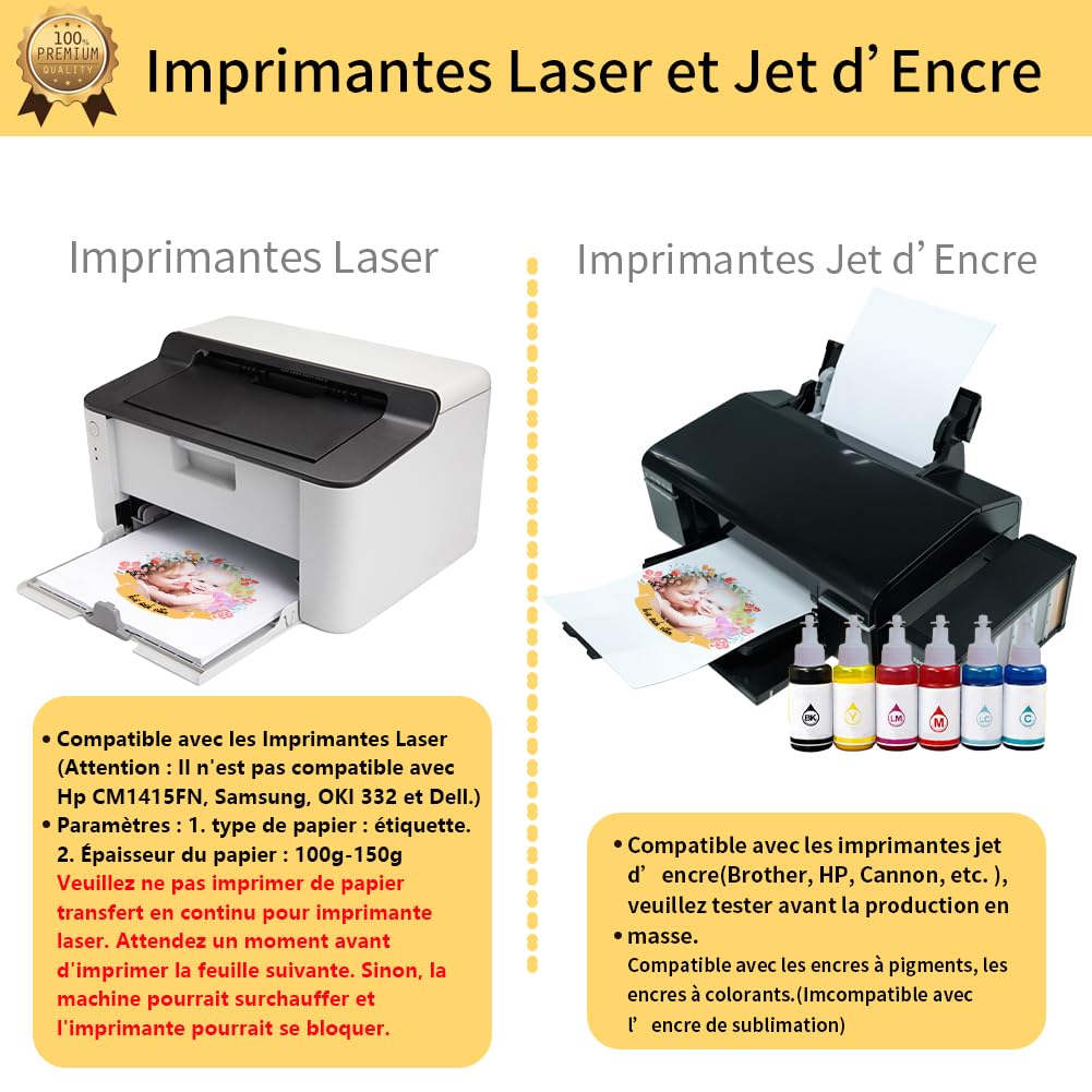 TransOurDream Papier Transfert pour Textile 3.0 A4 10 Feuilles pour T-Shirts Textiles Blancs et Clairs