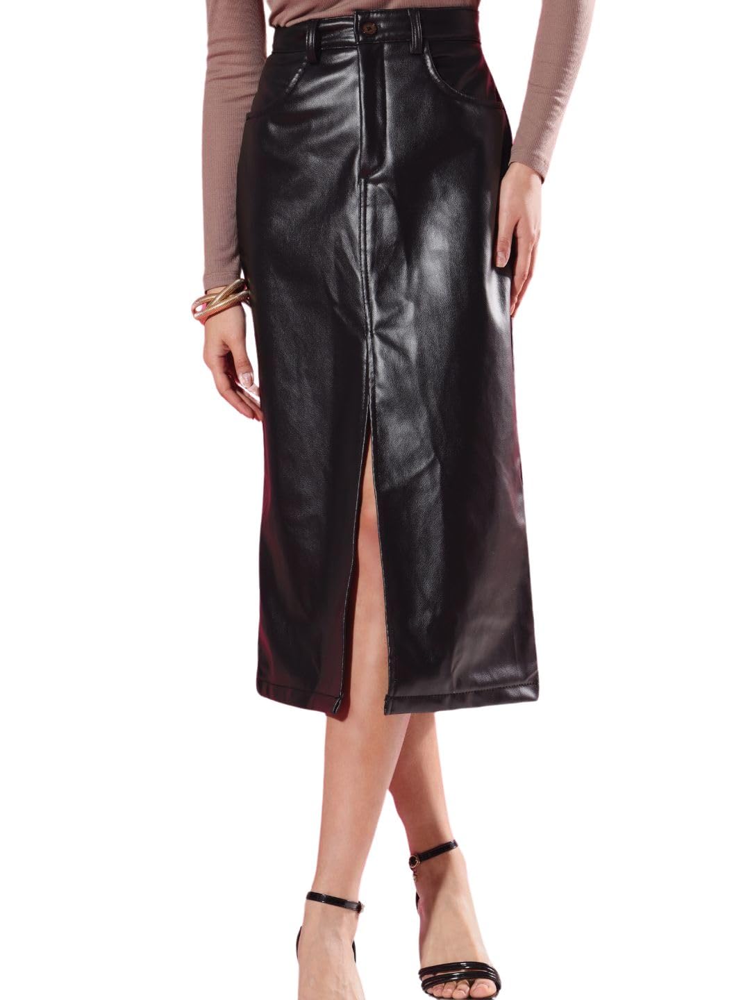 tandul Women Skirts - Casual Polyester Straight Maxi Full Length-picture-19