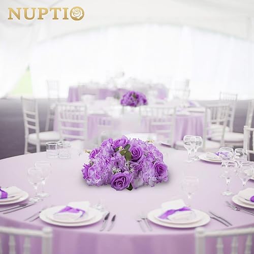 Miniatura 4 de NUPTIO Bolas de flores para centros de mesa de boda 2 piezas de 14.2 pulgadas de diámetro artificial arreglo de bolas de flores artificiales centro