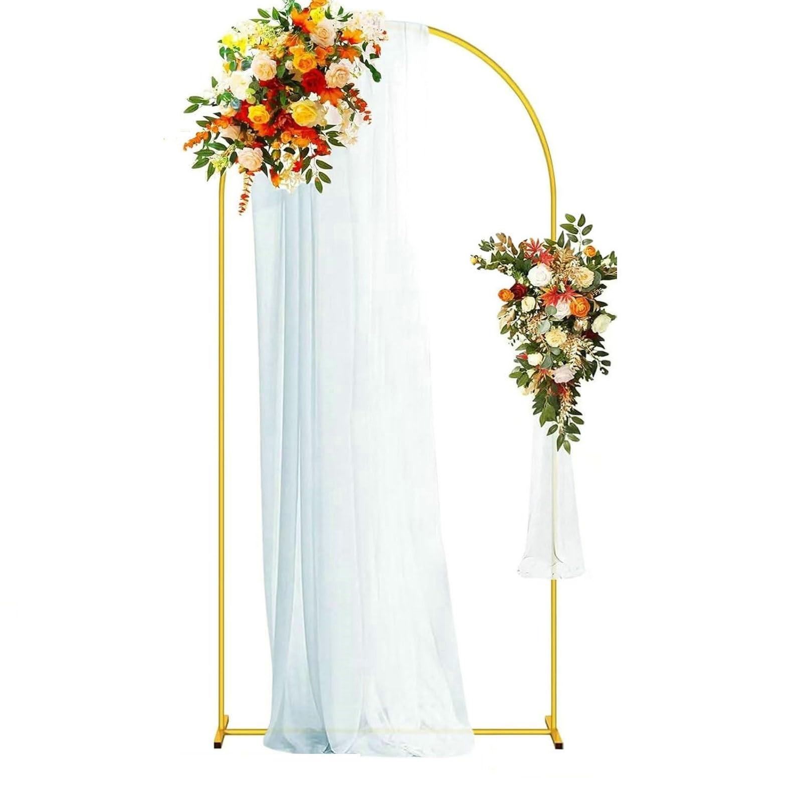 Wedding Arch Backdrop Stand Gold Metal Balloon Arch Stand for Wedding Ceremony Birthday Party Baby Shower Graduation Ceremony Photo Backdrop Balloon Arches Decoration (6FT)