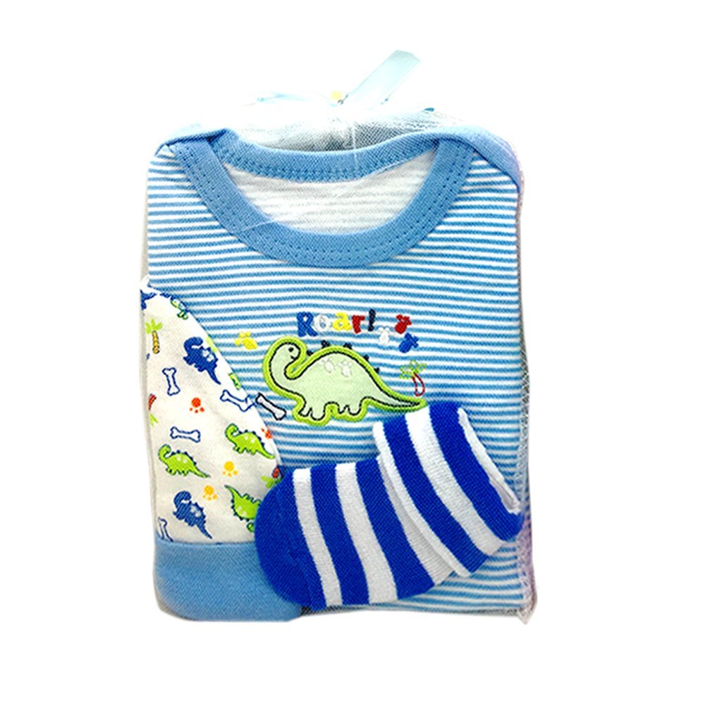 4 PCS Baby Gift Set for Boys OR Girls 0/6 Months (Blue)