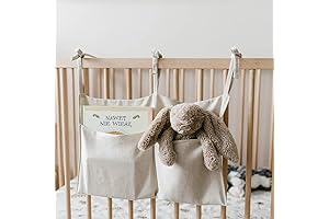 Linen Baby Bedside Hanging Storage Bag for Crib and Toys