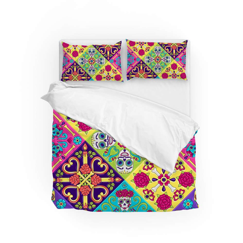 Housse de couette ethnique mexicaine CHEHONG douce pour peaux sensibles