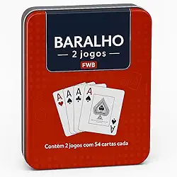 Cartas de Baralho Duplo em Plástico 108 Cartas com Estojo de Metal, jogo adulto infantil poker truco lazer viagem