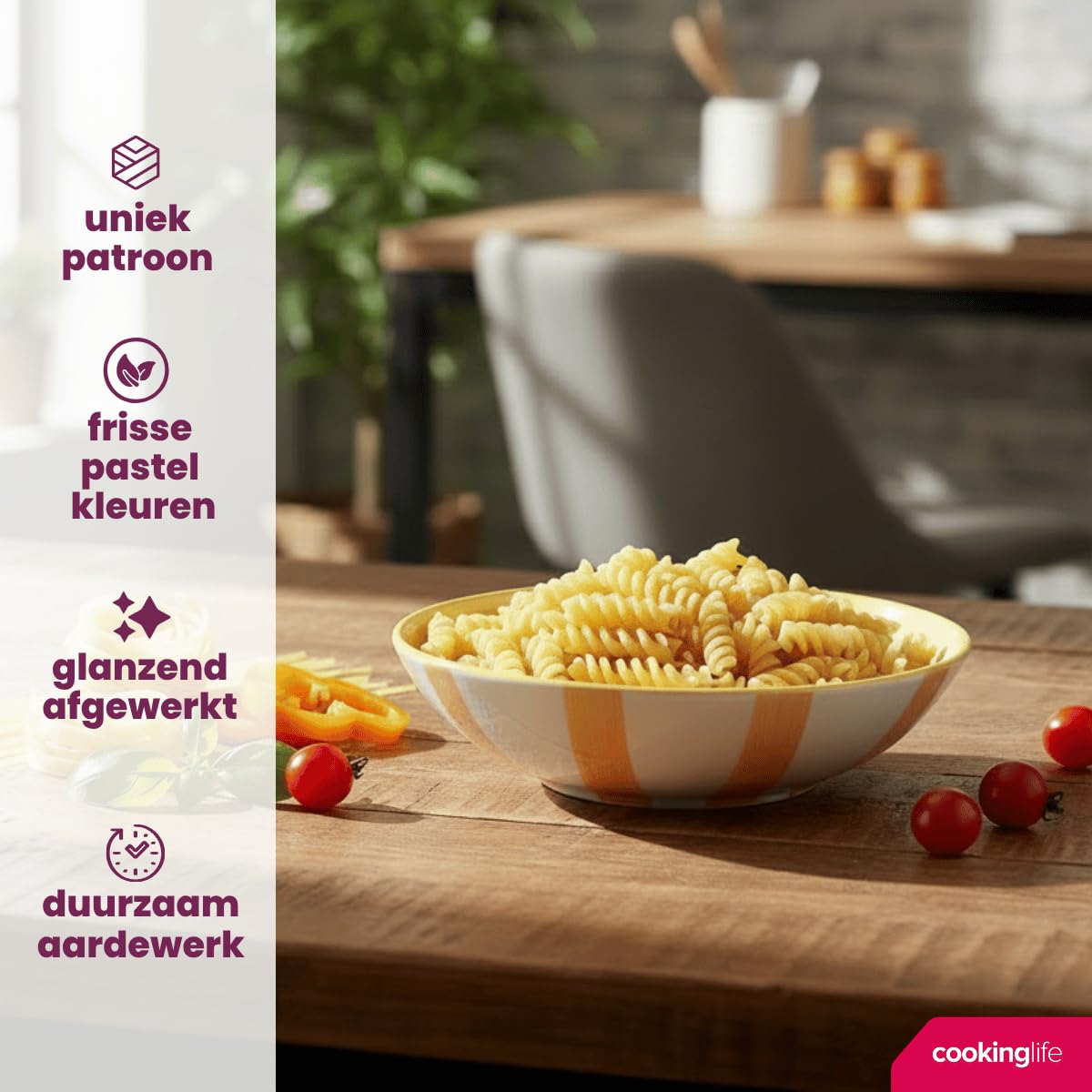 Cookinglife głębokie talerze / talerz na makaron wiosenne wibracje Ø 21 cm - 6 sztuk