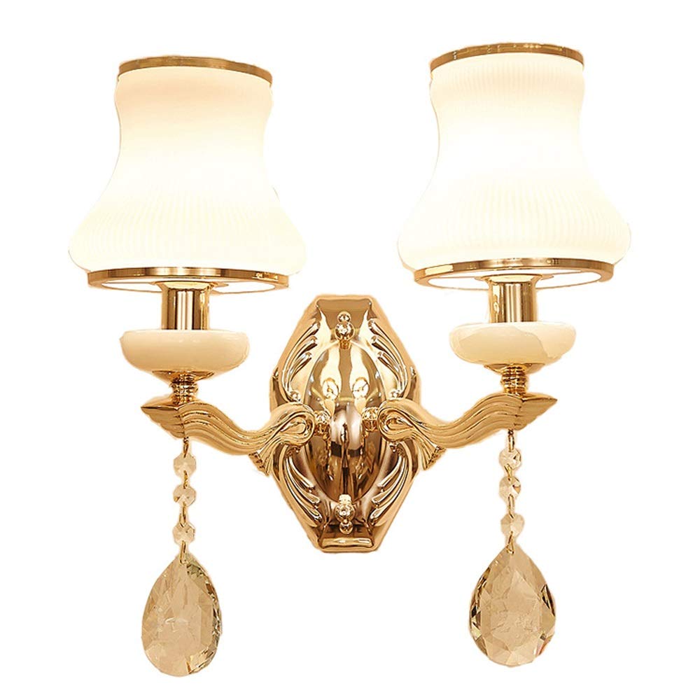Sronce E14 escalier luminaire intérieur en verre et métal à double tête style européen