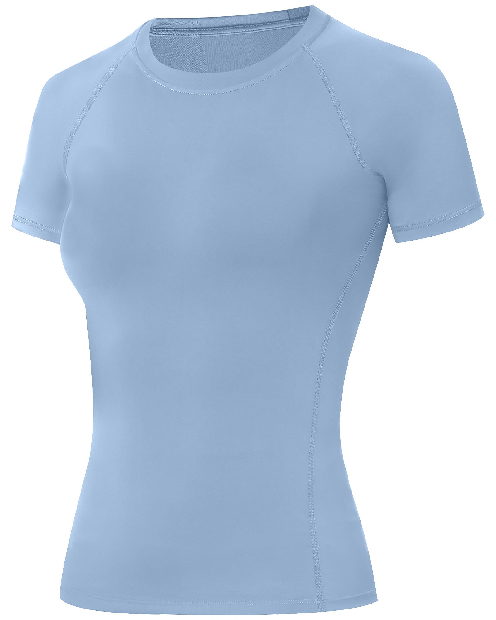 ELIRAVO Kompressionsshirt Damen Kurzarm, Sportshirt mit Raglanärmeln, Atmungsaktives Funktionsshirt Schnell trocknend, Sport T-Shirt für Fitness Gym Laufen Yoga