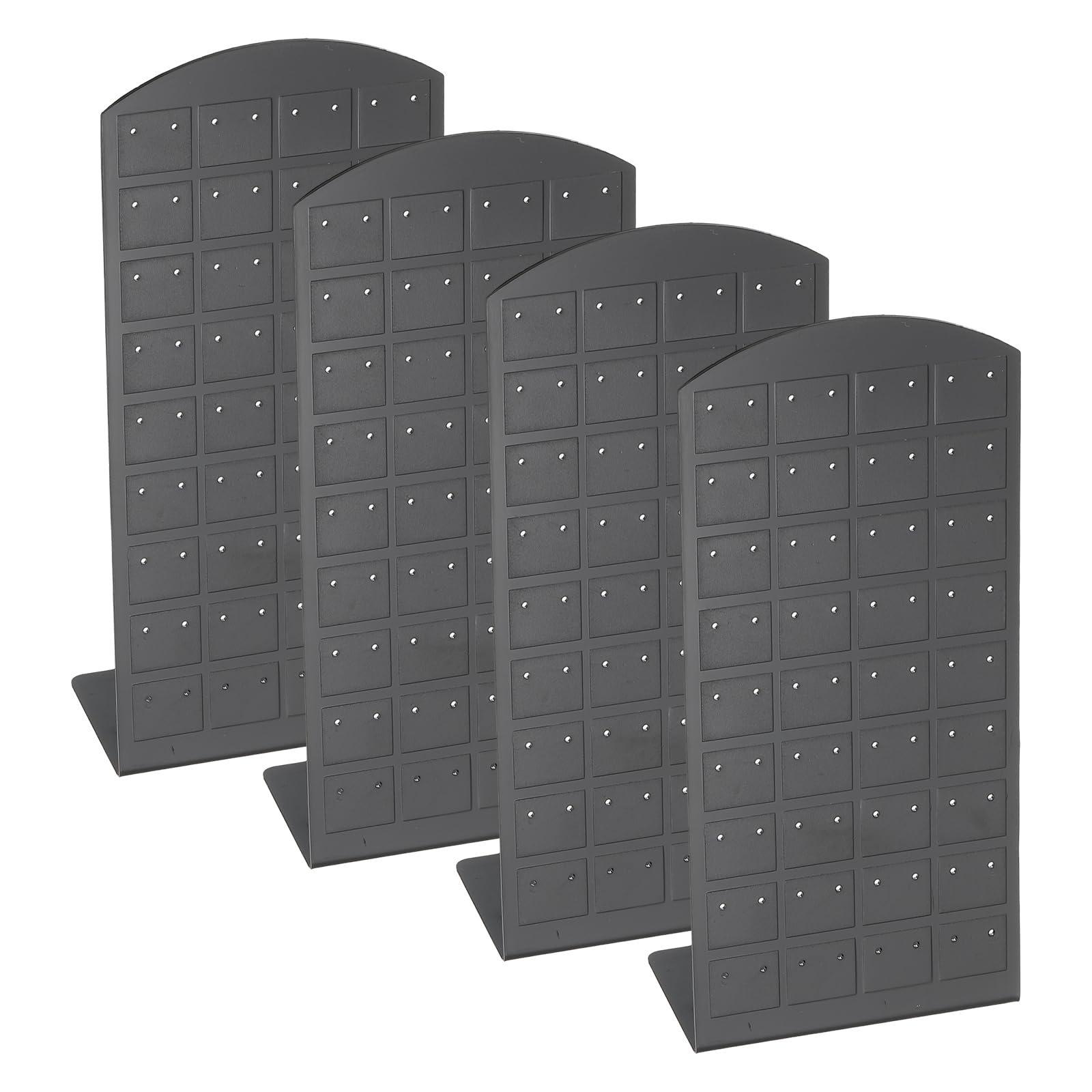 PATIKIL 4pcs Earring Display Stand, Acrylic Earring Holder Earring Stands 72 Holes Storage Organizer L Rack for Earring Jewelry Retail Store Show, Black