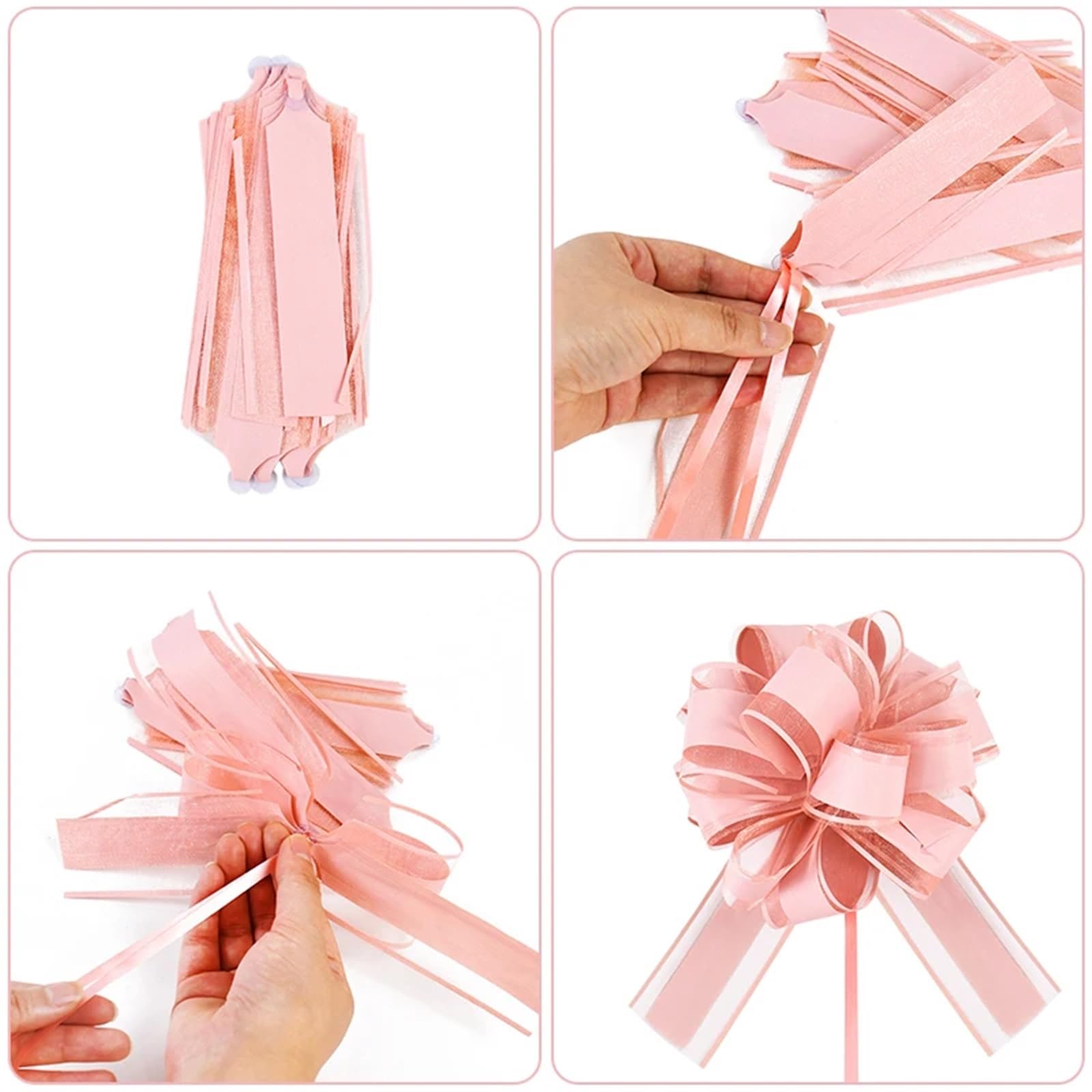 10 Stück weiße Hochzeitsauto-Dekoration | Ribbon Pull Bows Knot Birthday Party Chair Decor Supplies Wrapping DIY CraftsMöbel & Wohnen