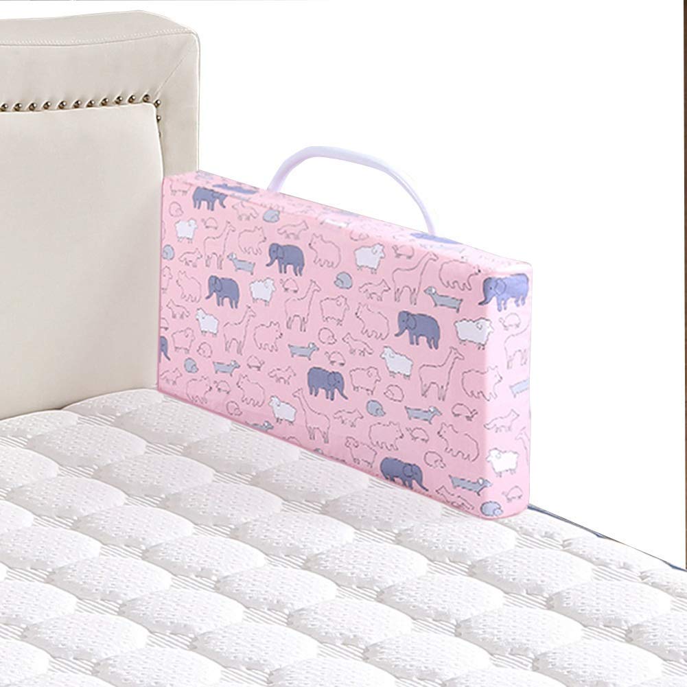 Barriera Letto, per Neonati e Bambini Piccoli - Paraurti in Schiuma per Lettino per Bambini, Dimensioni 50 cm/60 cm, Confezione da 1 (Colore: Rosa, Dimensioni: 50 cm)
