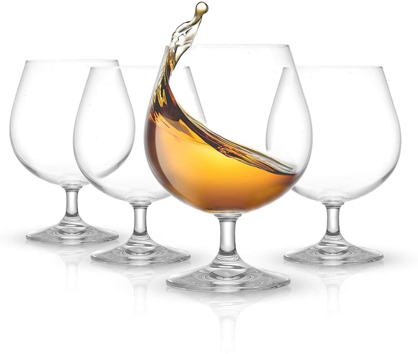 JIYAN FASHIONS | Italian Premium Classic Crystal Brandy Glass Set of 2, 170 ML Balloon Glass Non-Lead Ideal for Red & White Wine, Classic Beer, Scotch, Whiskey Ultra-Thin Small 2