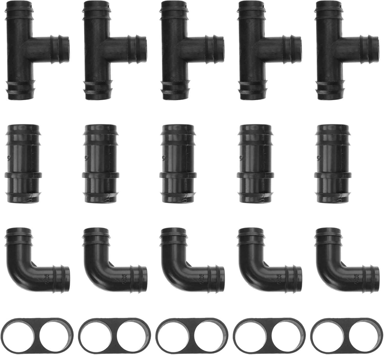 HANABASS Connectors System Black Garden and Barbed Rain Drip Lawn Caps Ring for