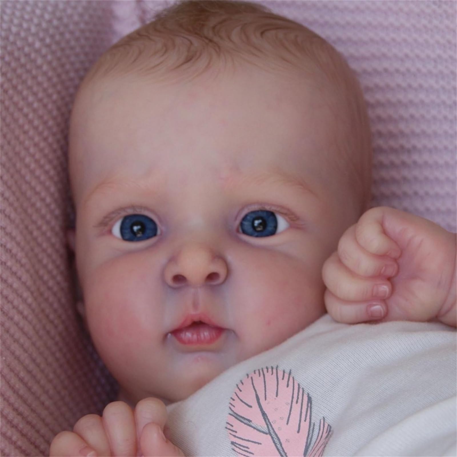 Reborn Puppe 19 Zoll 48 cm Reborn Baby Junge Lebensechte Babypuppen mit Weichkörper Süßer Ausdruck Baby Puppe 3D-Haut Puppe Junge Geschenk für Spielzeug ab 3 Jahre