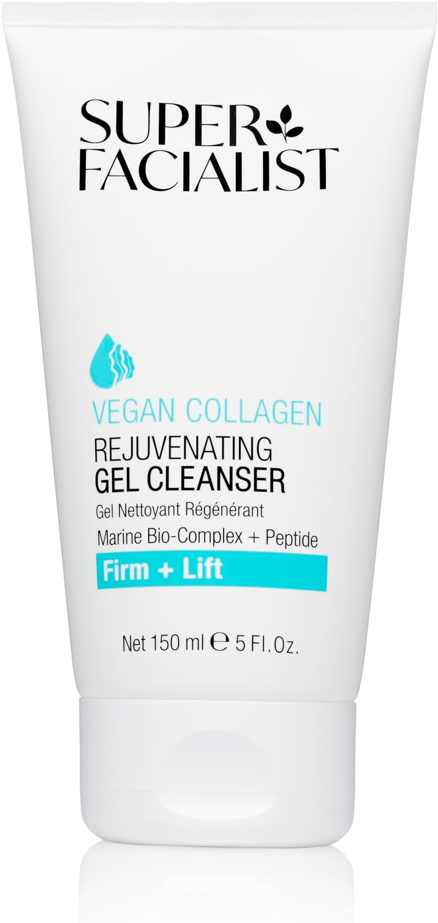 Vegan Collagen Rejuvenating Gel Cleanser - Firming, Smoothing & Plumping, Gentle Face Cleanser & Face Care with Marine Bio-Complex, Seaweed and Hyaluronic Acid, 150ml