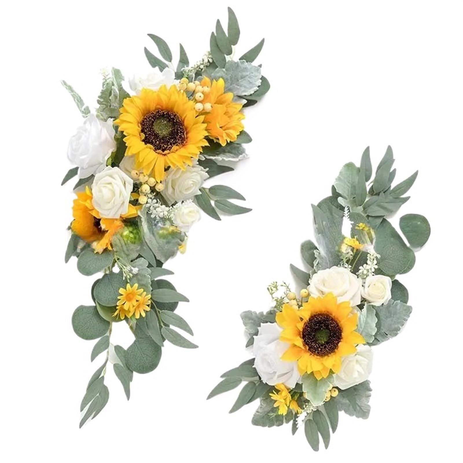 EKalgretrA Flower Arch 2pcs Artificial Wedding Arch Flowers Rose Party Garland Ceremony Flower Backdrop Decoration Fake(016)